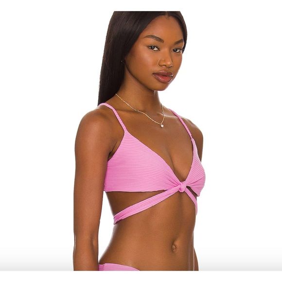 NWOT L Space Chloe Ribbed Wrap Bikini Top in Lilac size M - Picture 2 of 12